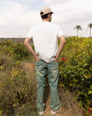 Male Wide-leg Yellow Tint Washed Jeans Jeans IN YOUR SHOE 34 