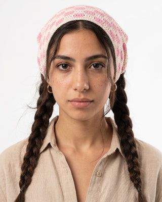 Mini Pink Checks Crochet Bandana Bandana IN YOUR SHOE 