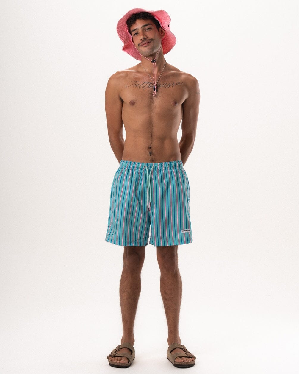 Mint Green Stripes Swim Shorts Swim Shorts IN YOUR SHOE S 