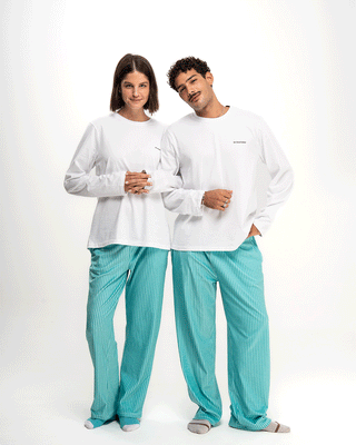 Mint Striped Fluffy Pjoys Fluffy Pjoys IN YOUR SHOE 