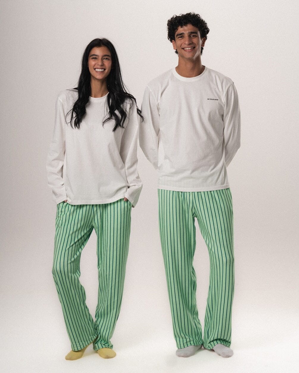Mint Stripes Fluffy Pjoys Fluffy Pjoys IN YOUR SHOE S 