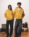 Mustard Guarded Boxy Zip-Up Hoodie