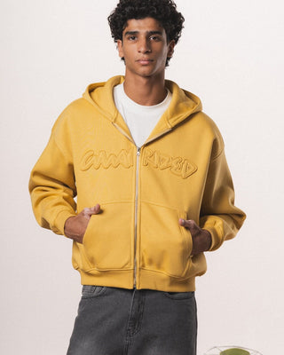 Mustard Afterclass Boxy Zip-Up Hoodie Zip Up Hoodies IN YOUR SHOE L 