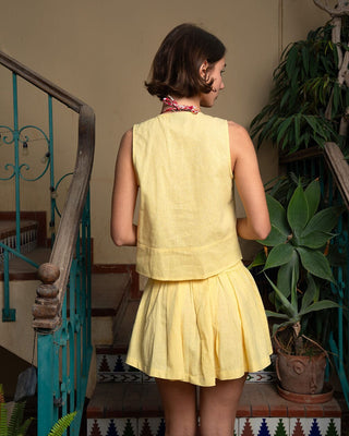 Mustard Yellow Linen Skirt Linen Skirt IN YOUR SHOE 