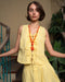 Mustard Yellow Tied Up Linen Vest
