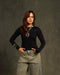 Navy Blue Long Sleeve Top