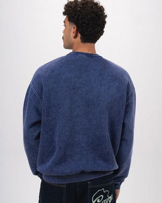 Navy Blue Washed Crewneck Acid Washed Crewnecks IN YOUR SHOE 