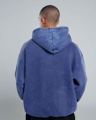 Navy Blue Washed Hoodie Acid Washed Hoodies IN YOUR SHOE XL 