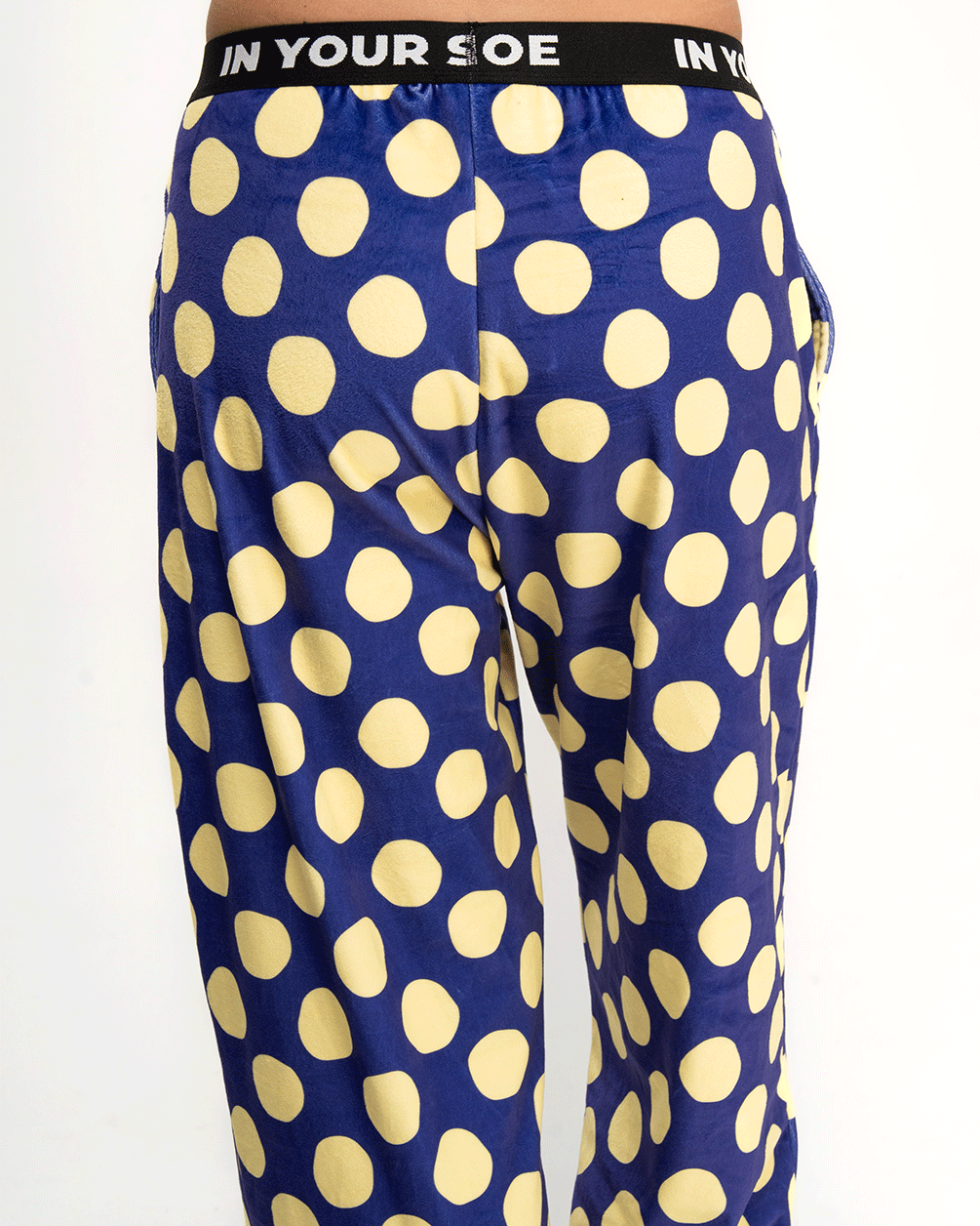 Navy Blue & Yellow Polka Fluffy Pjoys Fluffy Pjoys IN YOUR SHOE 