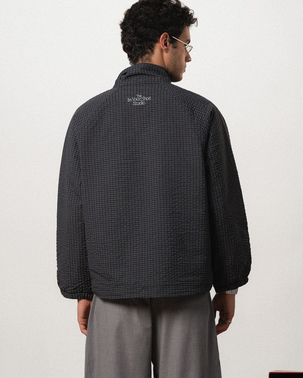 Navy Check Windbreaker Windbreaker IN YOUR SHOE L 