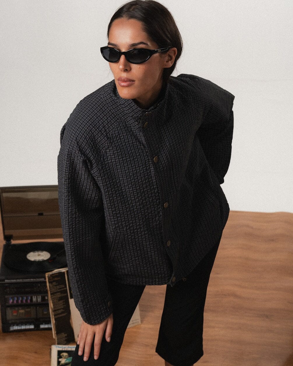 Navy Check Windbreaker Windbreaker IN YOUR SHOE 