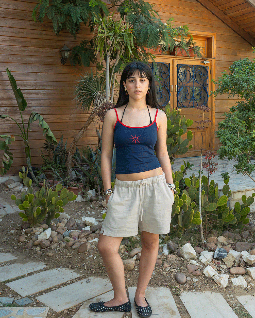 Navy Spaghetti Strap Top Sleeveless Tops IN YOUR SHOE 