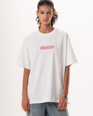 Nine To Five Oversized Tee Printed Oversized Tees IN YOUR SHOE M 