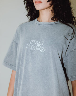Not Your Type Acid Washed Oversized Tee Washed Oversized Tee IN YOUR SHOE M 