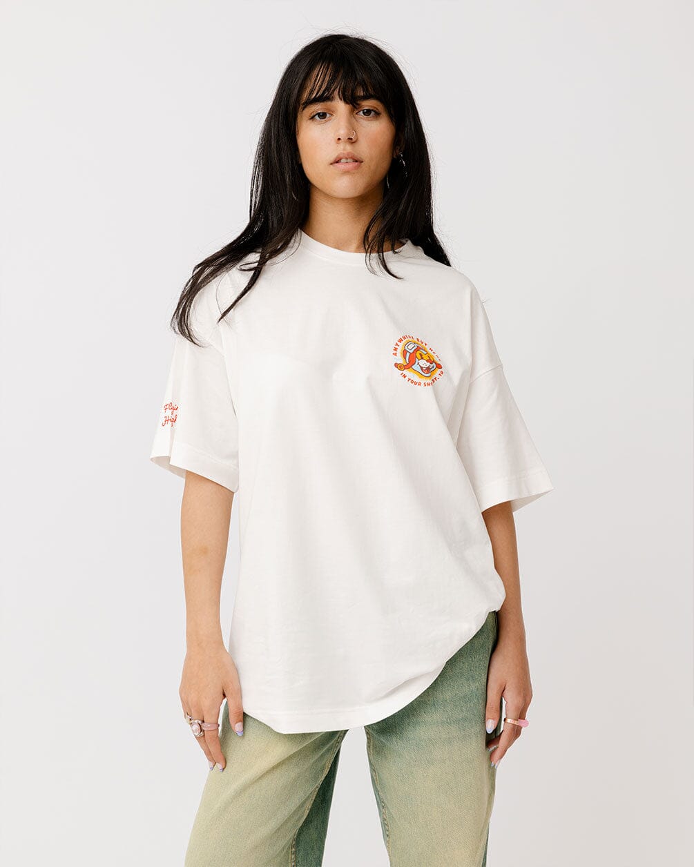 Nowhere Fast Printed Oversized Tee Printed Oversized Tees IN YOUR SHOE XL 