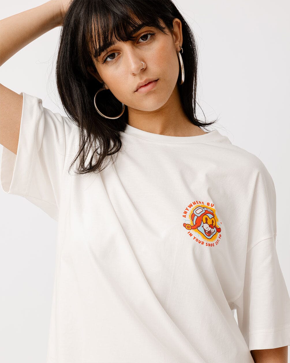 Nowhere Fast Printed Oversized Tee Printed Oversized Tees IN YOUR SHOE 