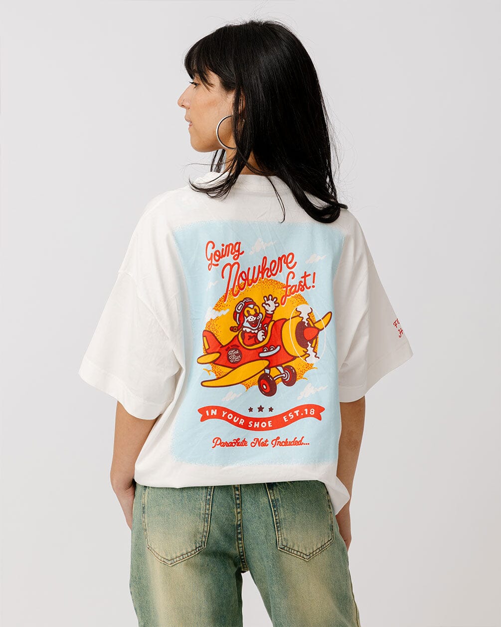 Nowhere Fast Printed Oversized Tee Printed Oversized Tees IN YOUR SHOE XL 