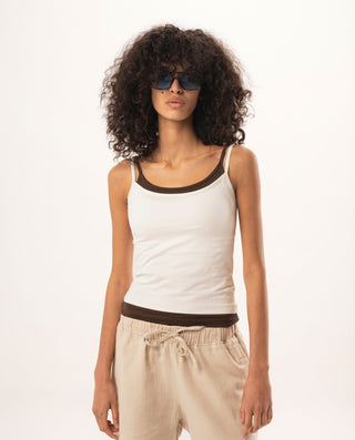 Off White Double Layer Strap Top Tops IN YOUR SHOE M 