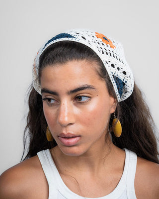 Off White Floral Crochet Bandana Bandana IN YOUR SHOE 