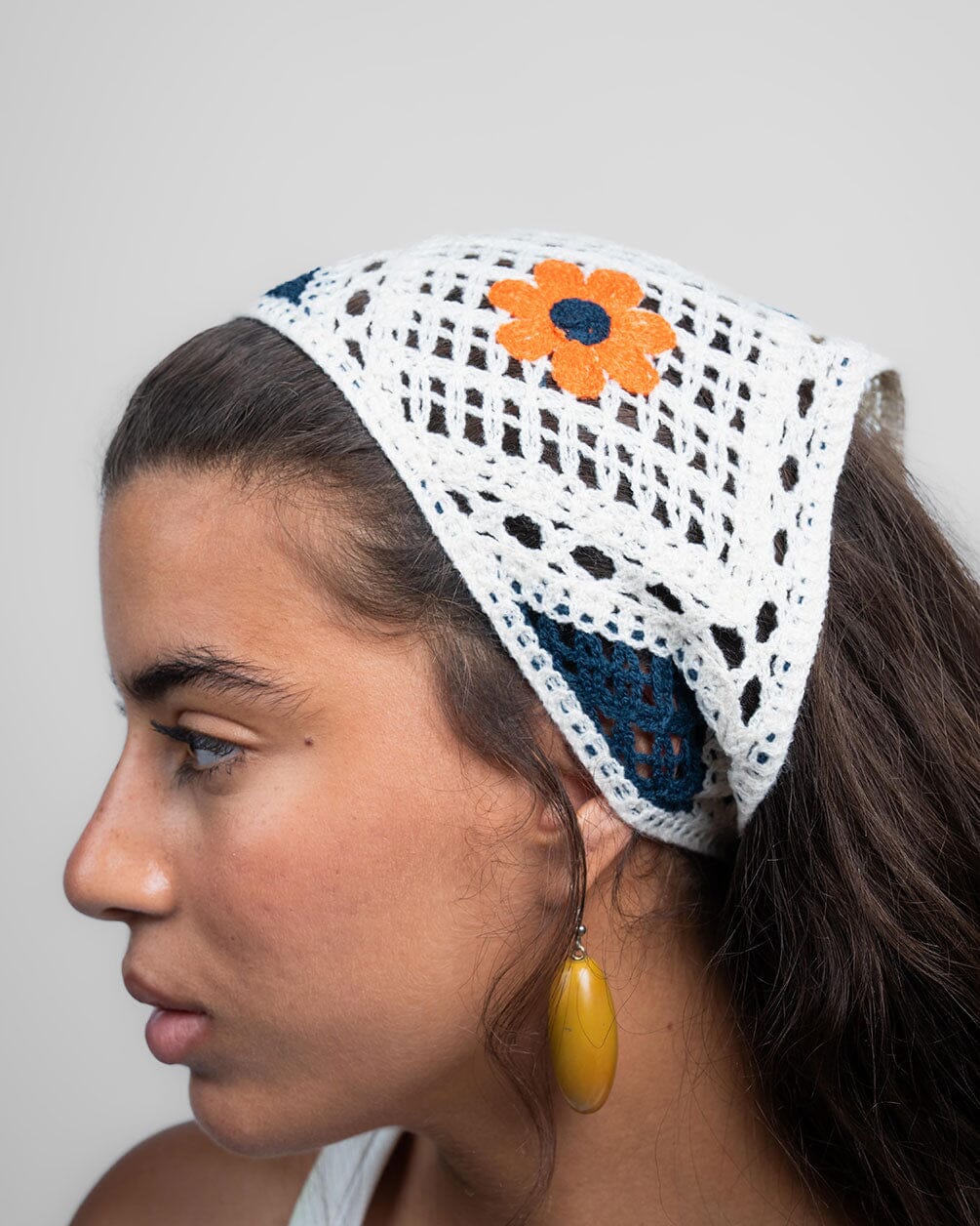 Off White Floral Crochet Bandana Bandana IN YOUR SHOE 