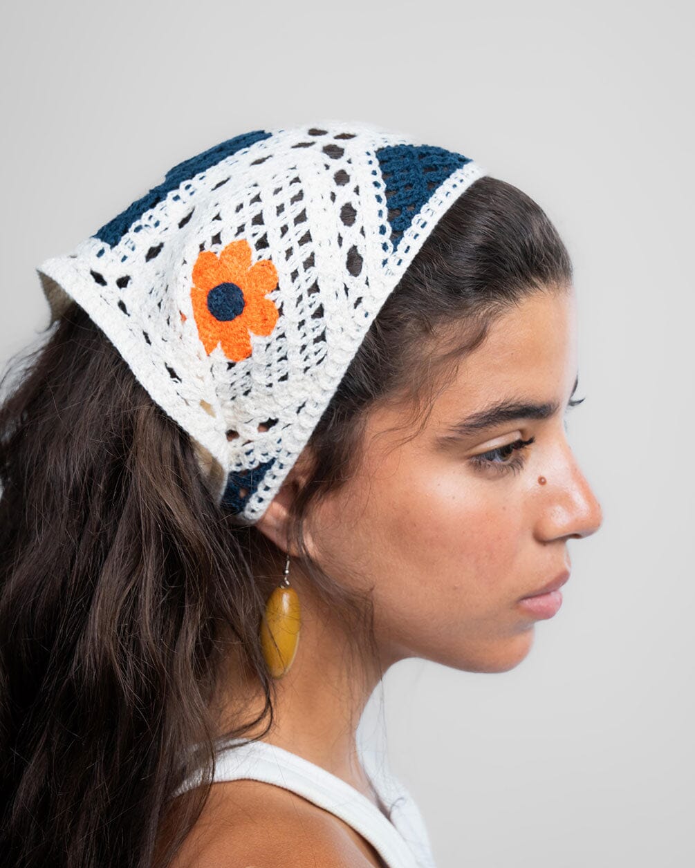 Off White Floral Crochet Bandana Bandana IN YOUR SHOE 