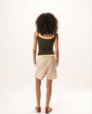 Olive Double Layer Strap Top Tops IN YOUR SHOE L 