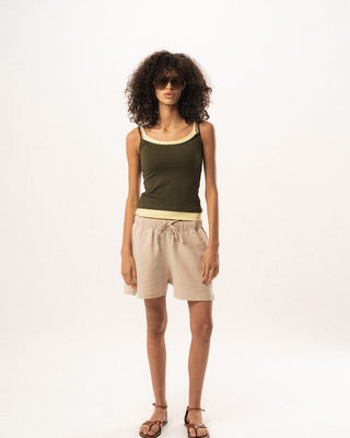 Olive Double Layer Strap Top Tops IN YOUR SHOE S 