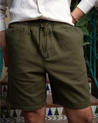 Olive Gabardine Shorts Gabardine Shorts IN YOUR SHOE 