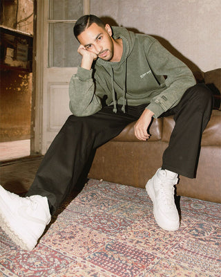 Olive Green Acid Washed Hoodie Acid Washed Hoodie IN YOUR SHOE XL 