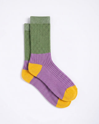 Olive Lavender Color Block Neck Socks Neck Socks IN YOUR SHOE 