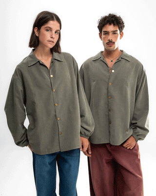 Olive Oversized Textured Windbreaker Windbreaker IN YOUR SHOE S 