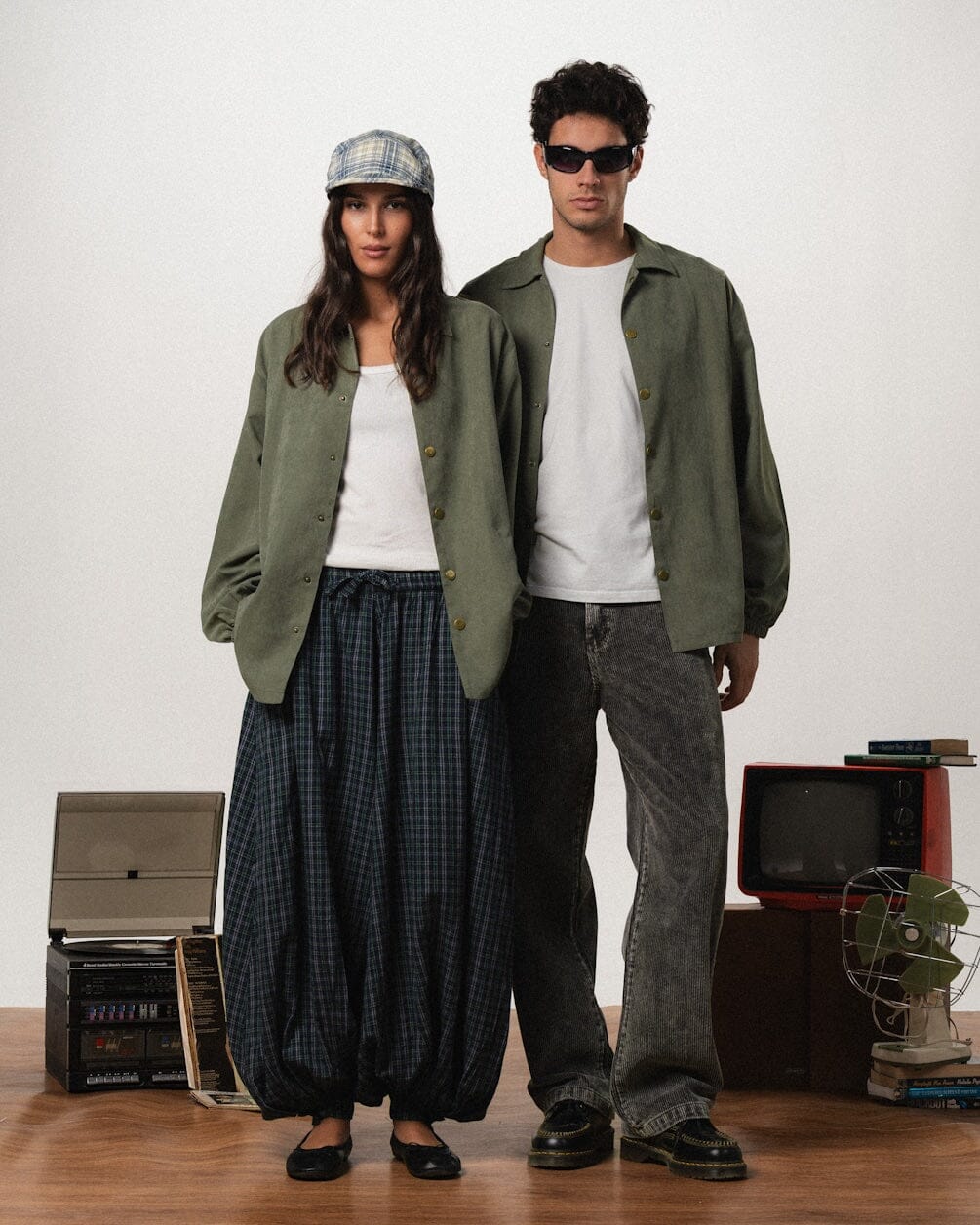 Olive Oversized Textured Windbreaker Windbreaker IN YOUR SHOE S 