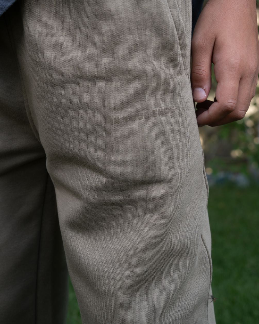 Olive Paneled Loose Kids Swants Swants (Kids) IN YOUR SHOE 