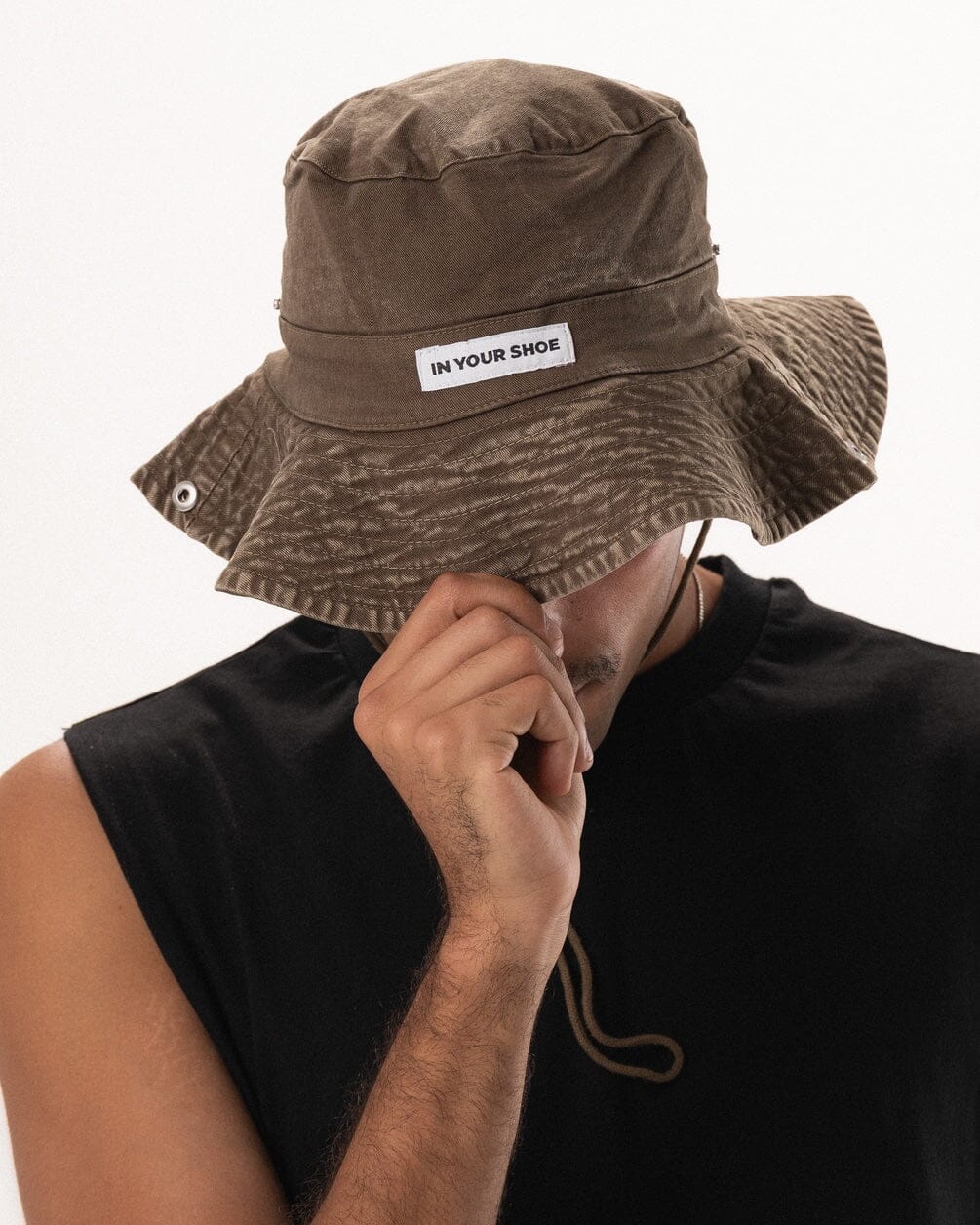 Olive Washed Cowboy Bucket Hat Bucket IN YOUR SHOE 