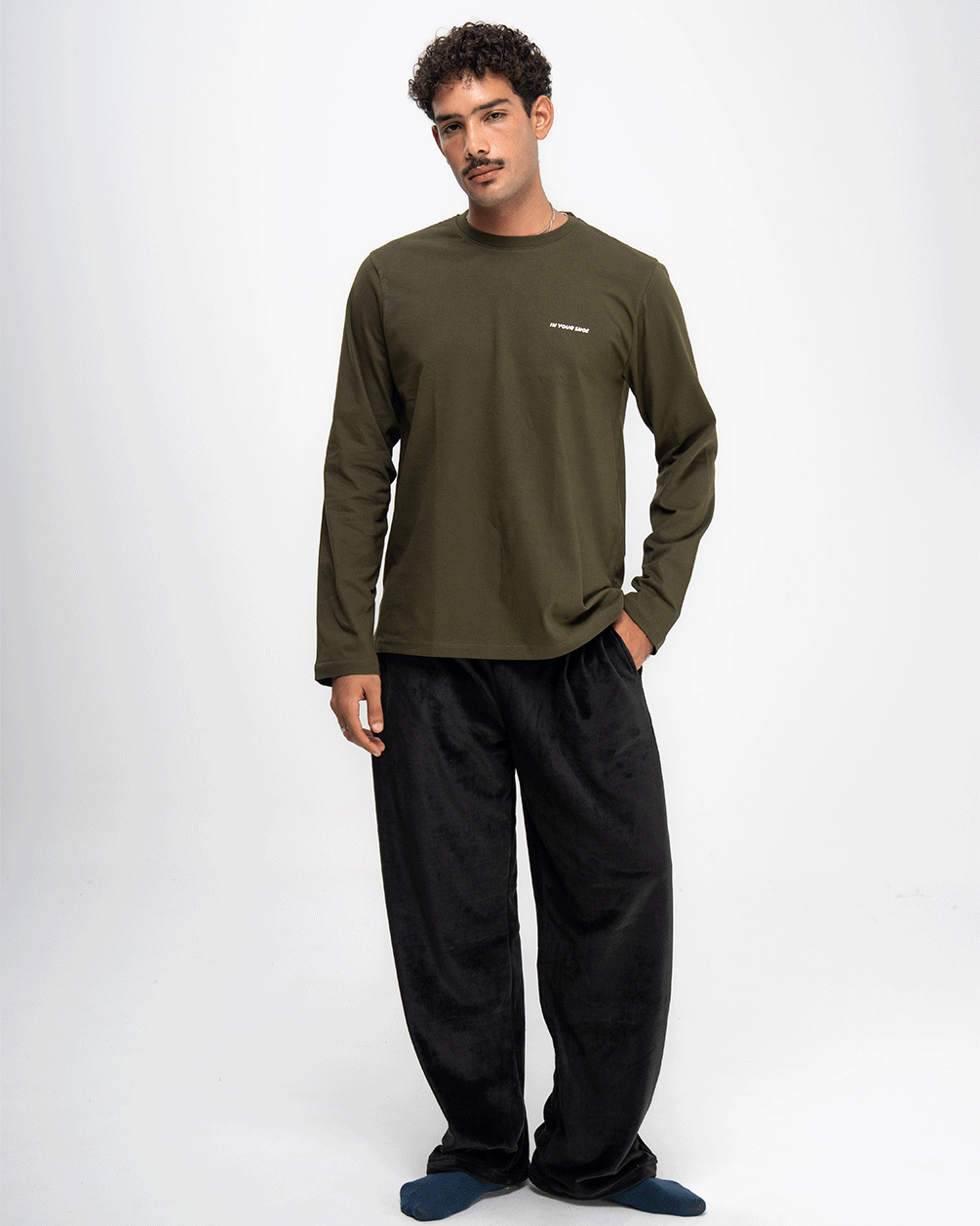 Olive Washed Long Sleeve Top Long Sleeve Tops IN YOUR SHOE 