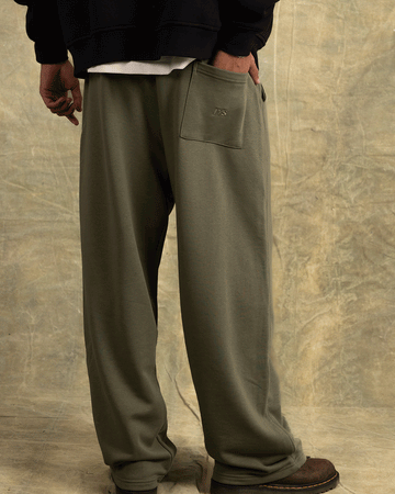 Olive Wide Leg Swants Swants IN YOUR SHOE L 