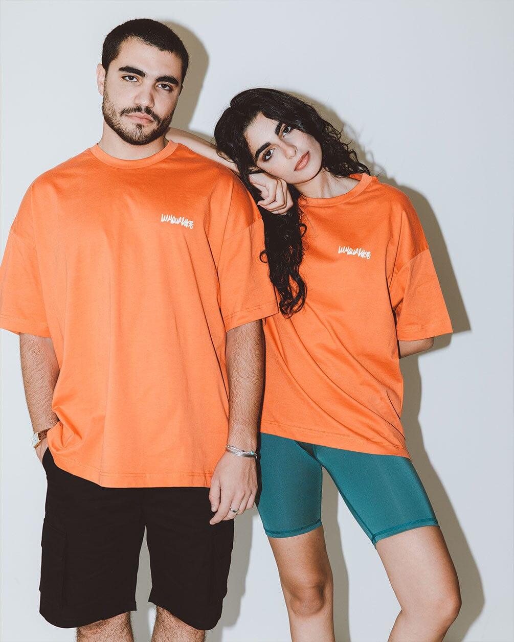 Orange IYS Printed Oversized Tee Printed Oversized Tees IN YOUR SHOE 