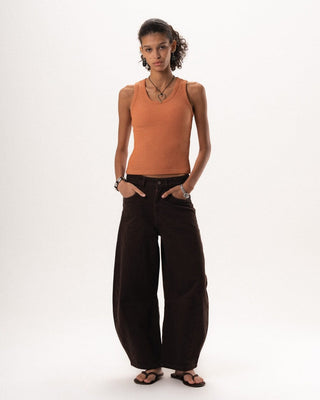Orange Ribbed Tank Top Tops IN YOUR SHOE S 