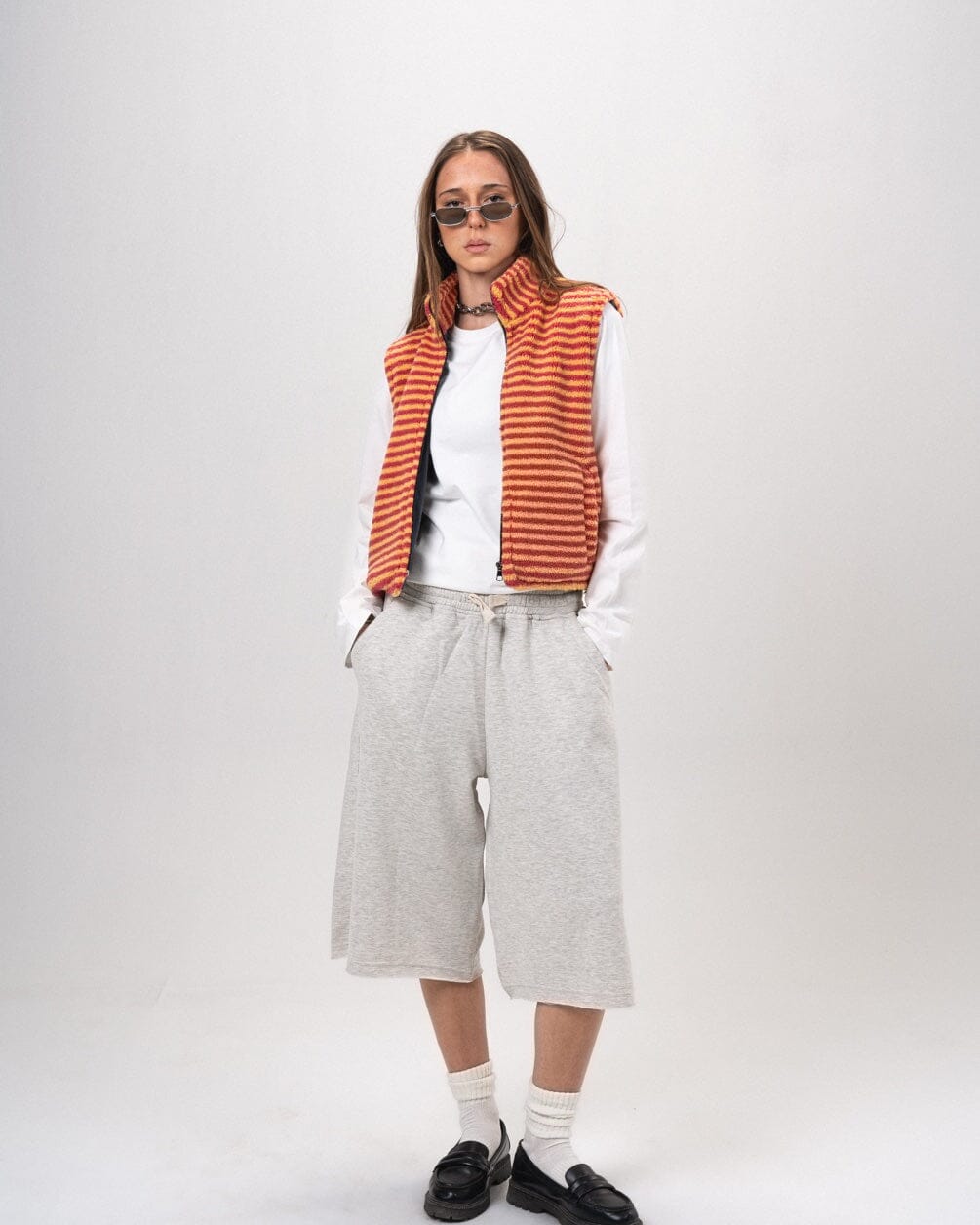 Orange & Yellow Regular Fleece Jacket Fleece Jacket IN YOUR SHOE M 