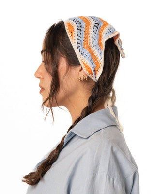 Orange Zigzag Crochet Bandana Bandana IN YOUR SHOE 