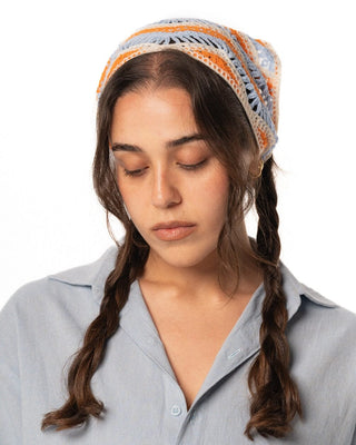 Orange Zigzag Crochet Bandana Bandana IN YOUR SHOE 
