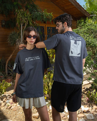 Party Is Always Fire Oversized Tee Printed Oversized Tees IN YOUR SHOE XL 