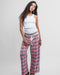 Peach Green Multicolor Plaid Boxer Pants
