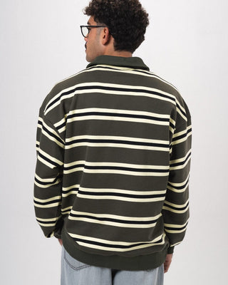 Petrol & Yellow Striped Boxy Rugby Polo Polo T-Shirts IN YOUR SHOE XL 