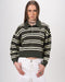 Petrol & Yellow Striped Cropped Rugby Polo