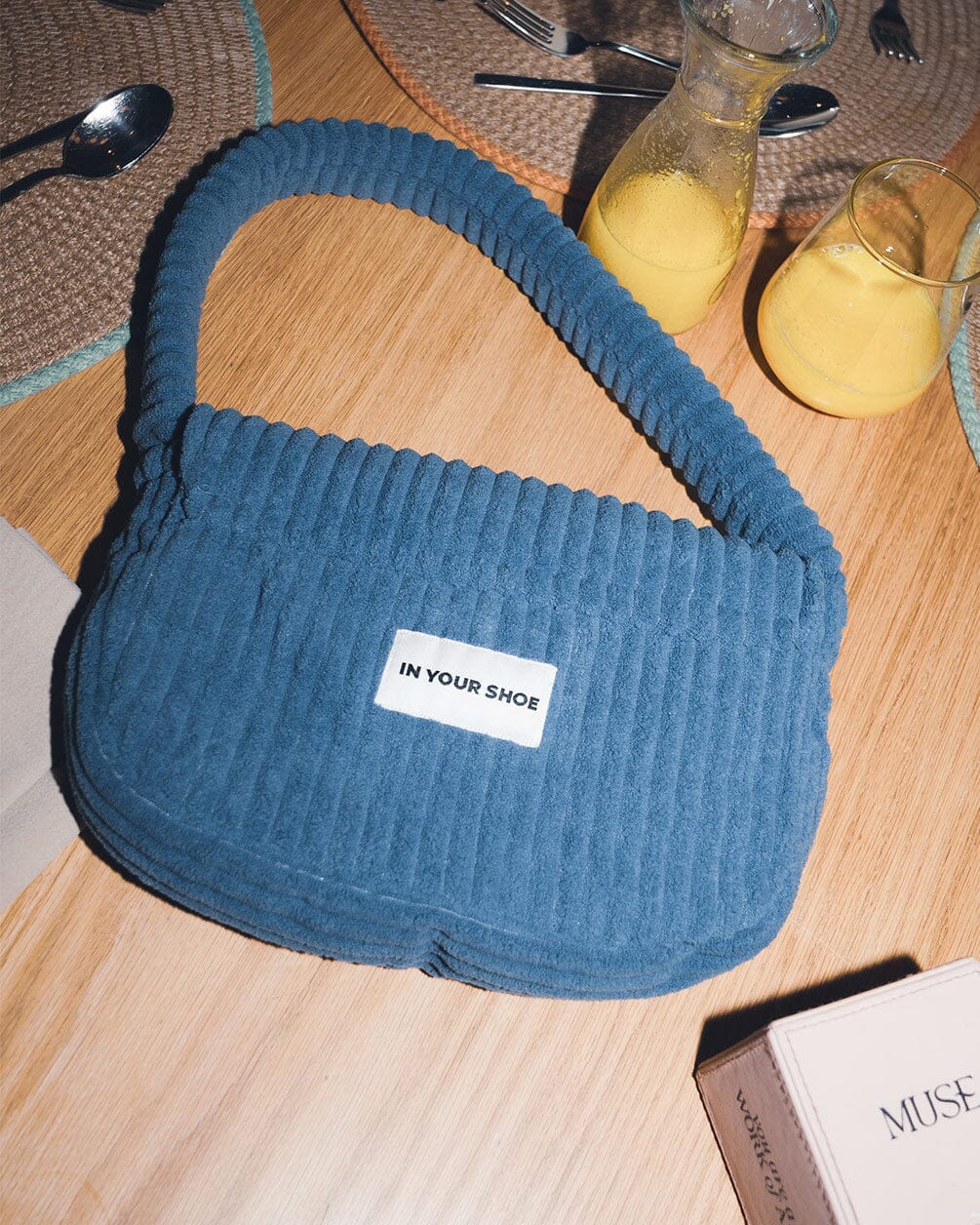 Petroleum Blue Corduroy Hand Bag Corduroy Bag IN YOUR SHOE 