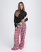 Pink Black Multicolor Plaid Boxer Pants