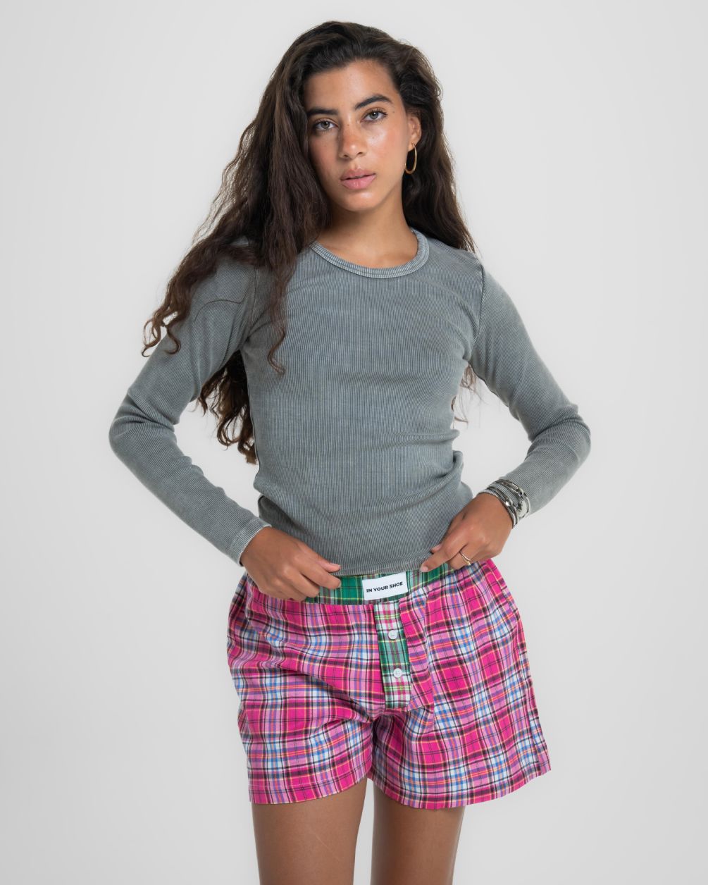 Pink Black Multicolor Plaid Boxer Shorts Boxer Shorts IN YOUR SHOE 