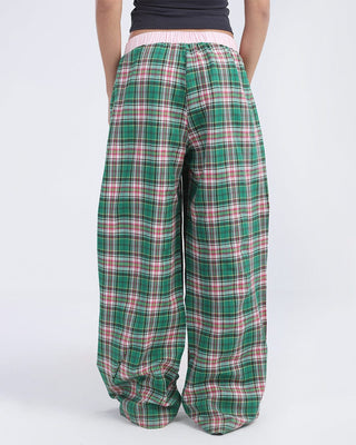 Pink Green Multicolor Plaid Boxer Pants Boxer Pants IN YOUR SHOE 