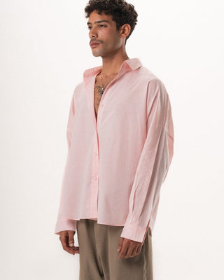 Pink Long Sleeve Oversized Shirt Oversized Shirts IN YOUR SHOE XL 